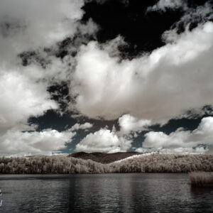 Clouds Over the Lake in Infrared Scenic Fine Art Print Wall Art