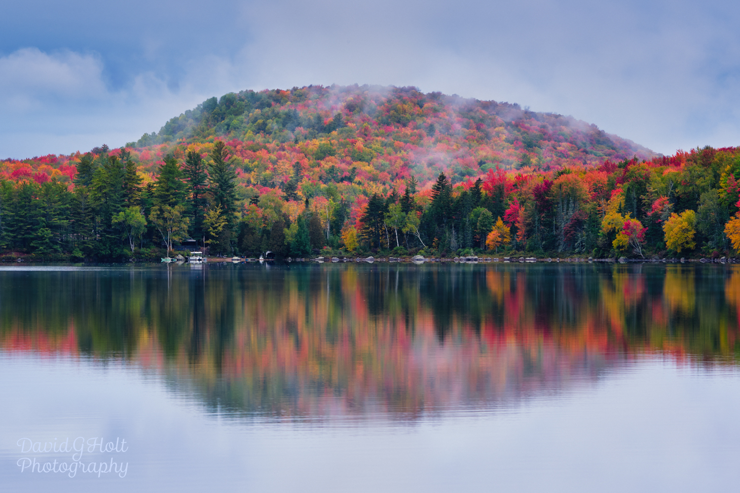 Misty New England Morning at the Lake Scenic Fine Art Print Wall Art