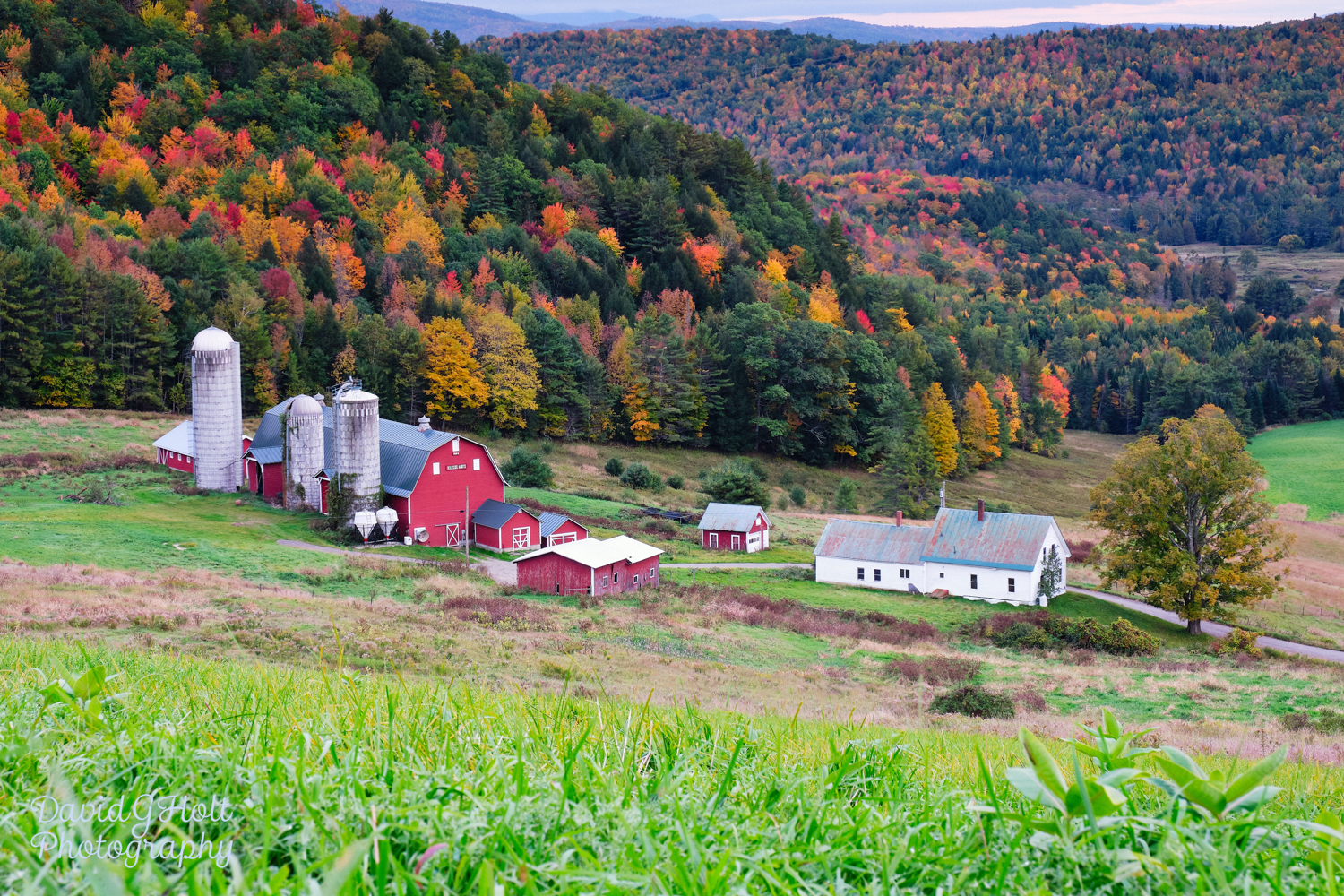 New England Farm in the Autumn Scenic Fine Art Print Wall Art