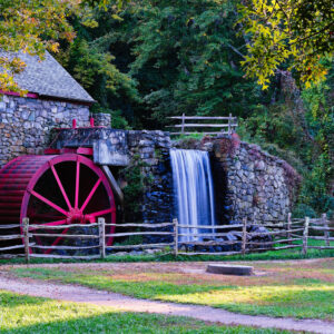 New England Grist Mill and Water Wheel Scenic Fine Art Print Wall Art